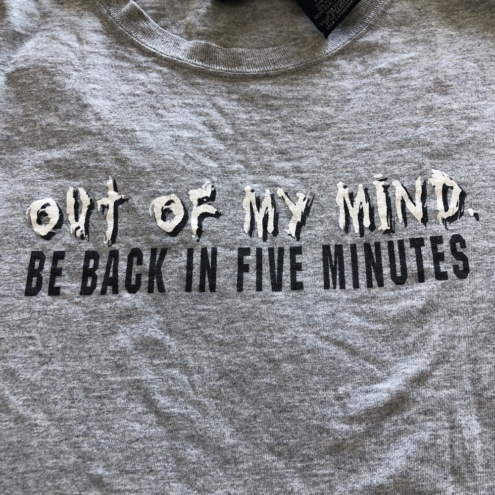 No Boundaries Gray Graphic Tee "Out of My Mind"